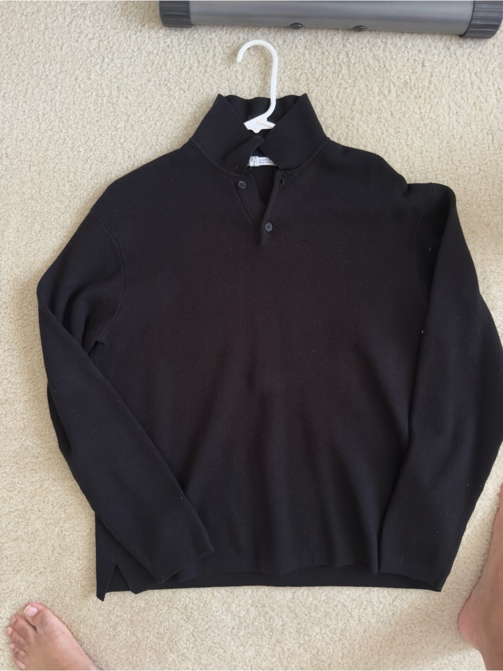 NWOT ZARA MENS LONG SLEEVE KNIT POLO MENS MEDIUM